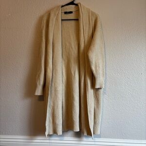 Elegant Beige Longline Cardigan